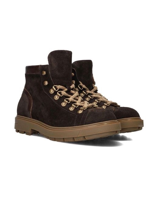 Stefano Lauran Braune Schnürstiefel Stilvolles Modell in Black für Herren