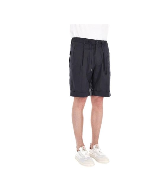 Herno Korte Broeken ,Blauw ,Katoen Blauwe Bermuda Jogger Superlicht Katoenen Shorts in het Blue voor heren