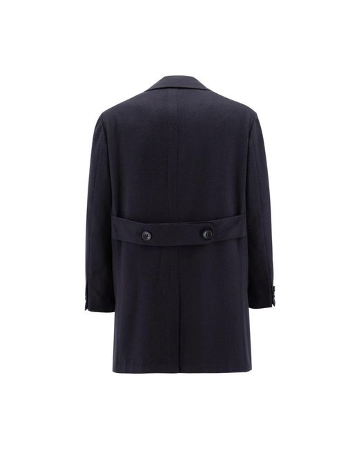 Kiton Blue Single-Breasted Coats for men
