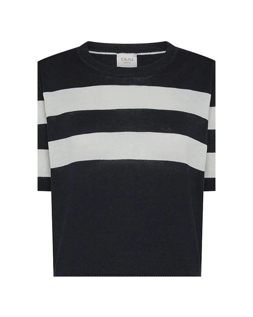 Cruna Black Round-Neck Knitwear
