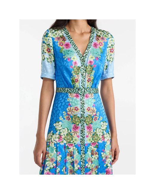 Saloni Blue Shirt Dresses