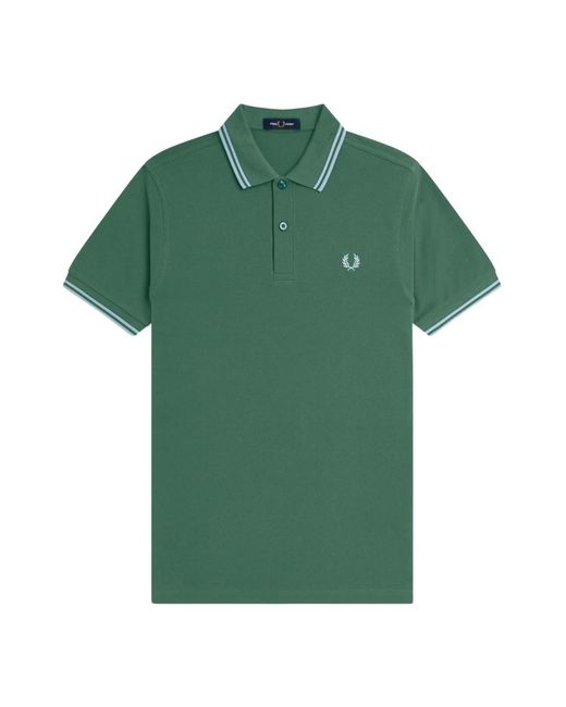 Fred Perry Tops ,Groen ,Leer M3600 Slim Fit Twin Tipped Polo in het Green voor heren