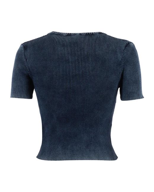 DIESEL Blue Round-Neck Knitwear