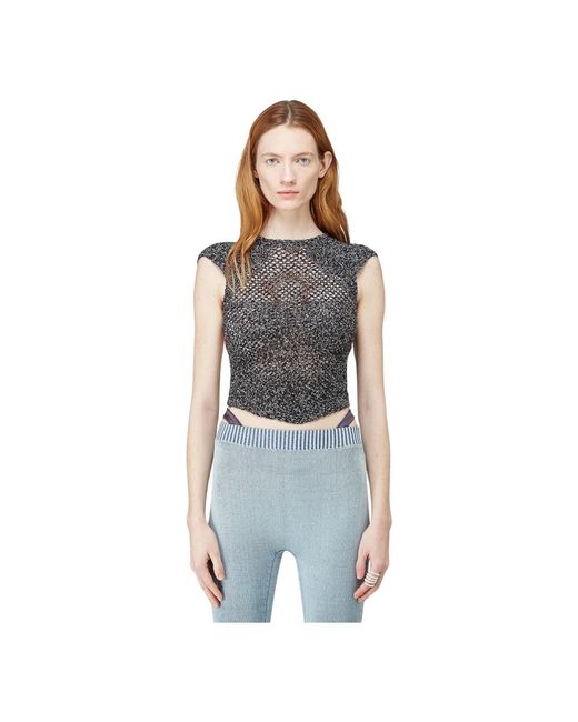 Isa Boulder Blue Sleeveless Tops