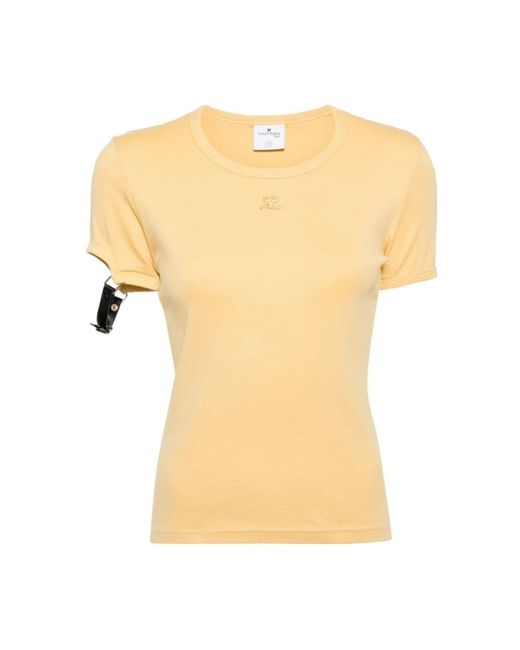 T-shirt a contrasto per donne di Courreges in Yellow