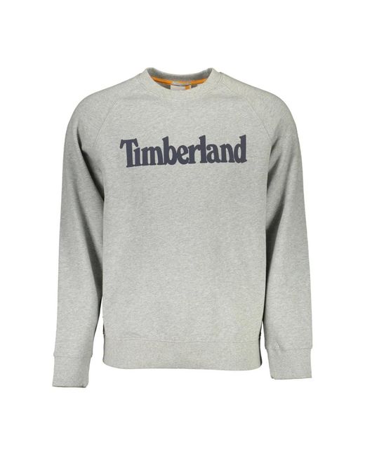 Timberland Grauer baumwollpullover mit logo in Gray für Herren