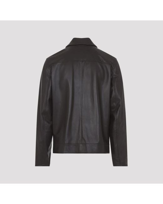 Paul Smith Regular Fit Leren Jas in het Black voor heren