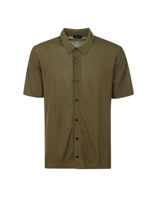Roberto Collina Green Short Sleeve Shirts for men