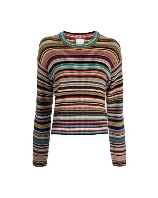 PS by Paul Smith Black Multi gestrickter crew neck pullover