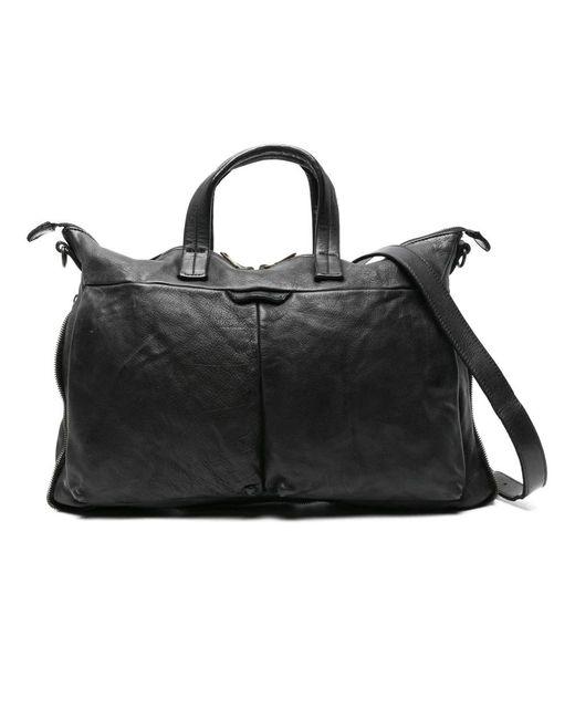 Officine Creative Black Weekend Bags for men