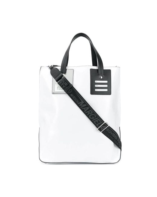 Maison Margiela White Weiße reisetasche mit abnehmbarem riemen