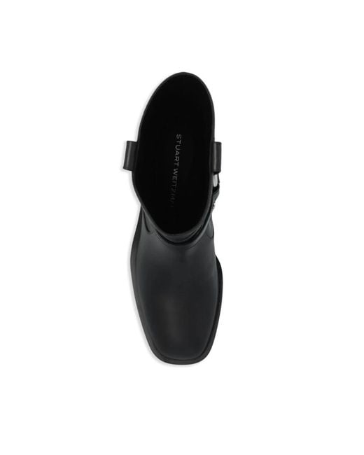 Stuart Weitzman Black Lace-Up Boots