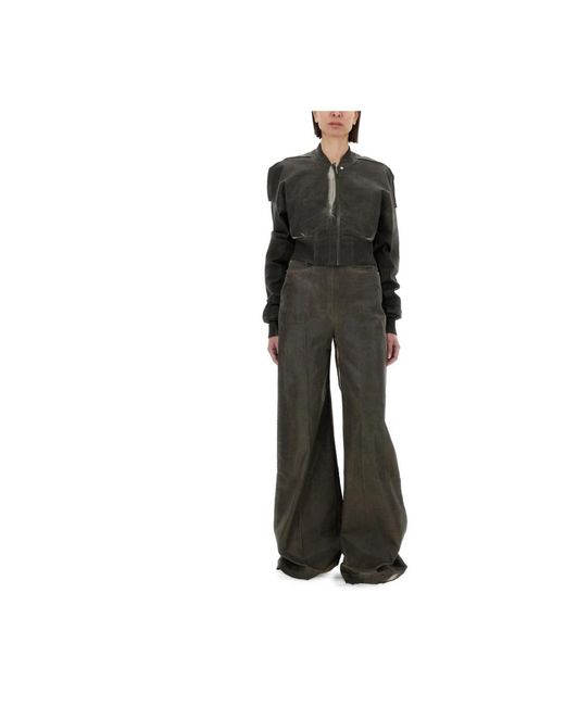 Rick Owens Green Wide Jeans