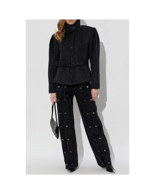 ROTATE BIRGER CHRISTENSEN Wollen Jas Met Riem in het Black