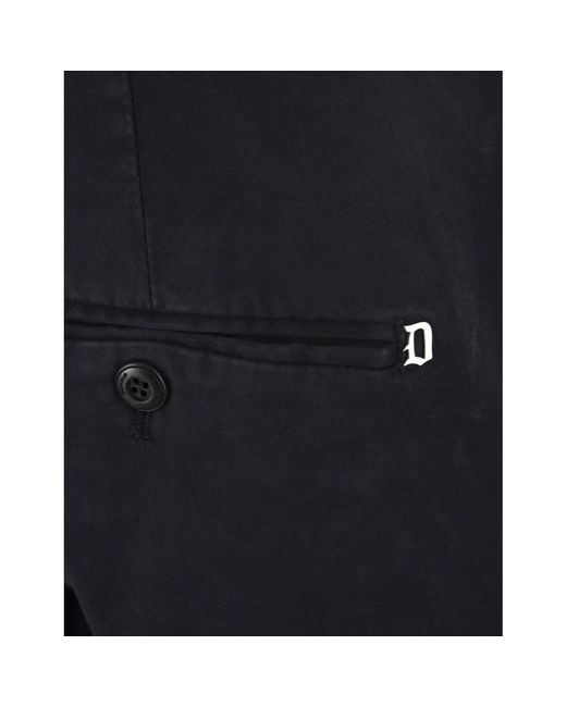Dondup Broeken ,Zwart ,Katoen Gaubert Slim Chino in het Blue voor heren
