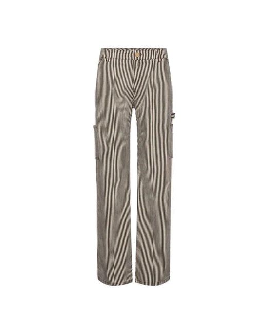 Pantalones a rayas marrones inspirados en cargo Sofie Schnoor de color Gray