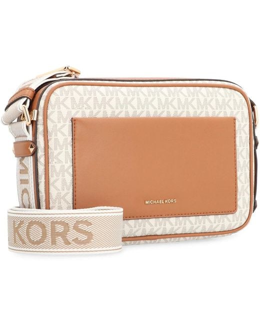 Michael Kors Natural Bedruckte Crossbody Bag Mit Lederdetails
