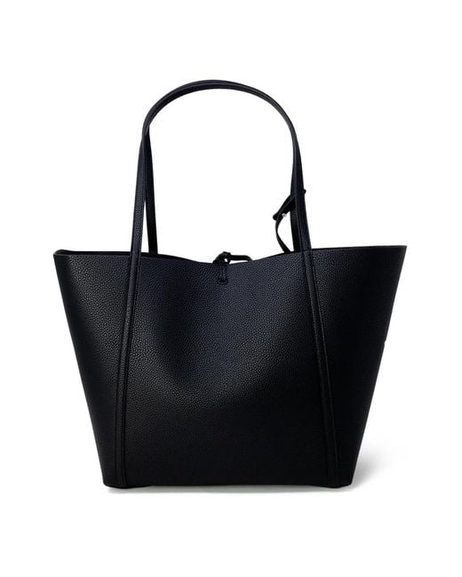 Armani Exchange Black Schwarze kunstlederhandtasche mit innentasche