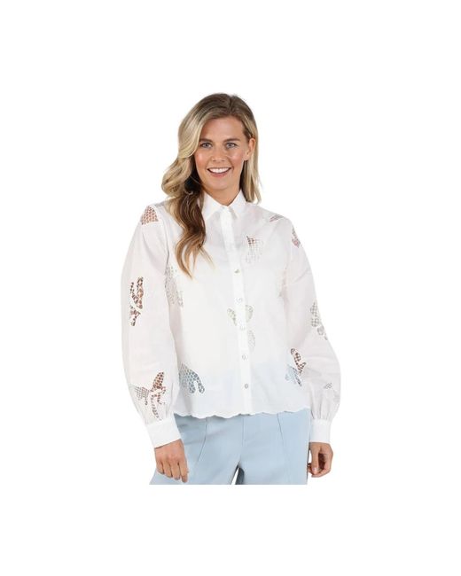 Nukus Floor Blouse in het White