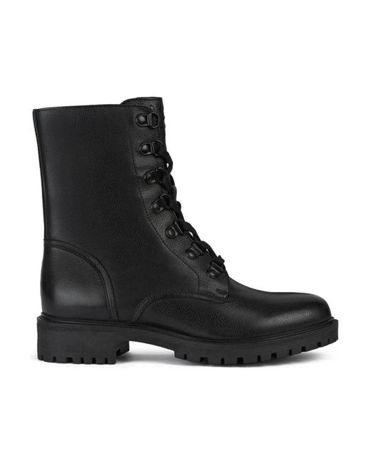 Geox Black Lace-Up Boots