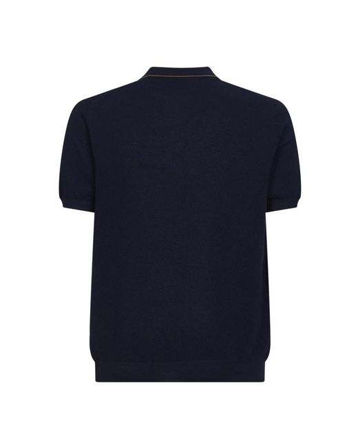 D4.0 Geribbelde Polo in het Blue voor heren
