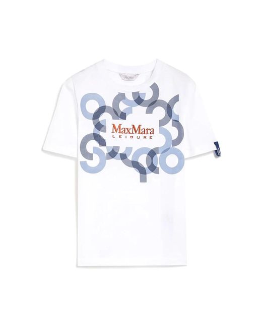 Max Mara Blue Obliqua kurzarm jersey t-shirt