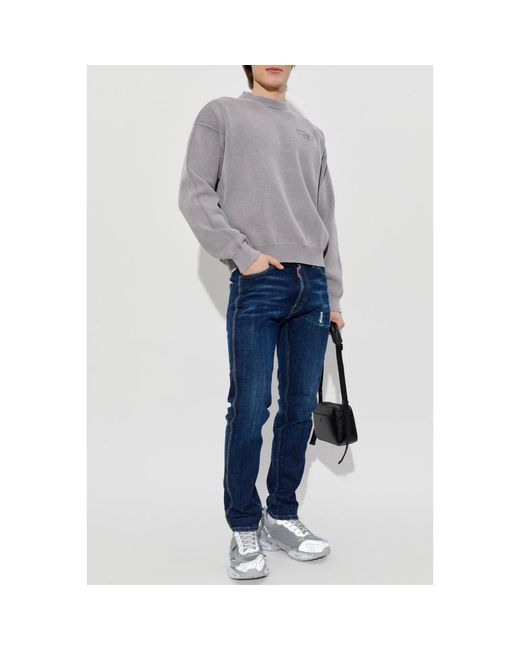DSquared² Gray Round-Neck Knitwear for men