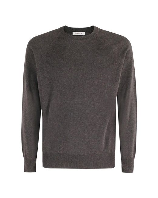 Kangra Gray Round-Neck Knitwear for men