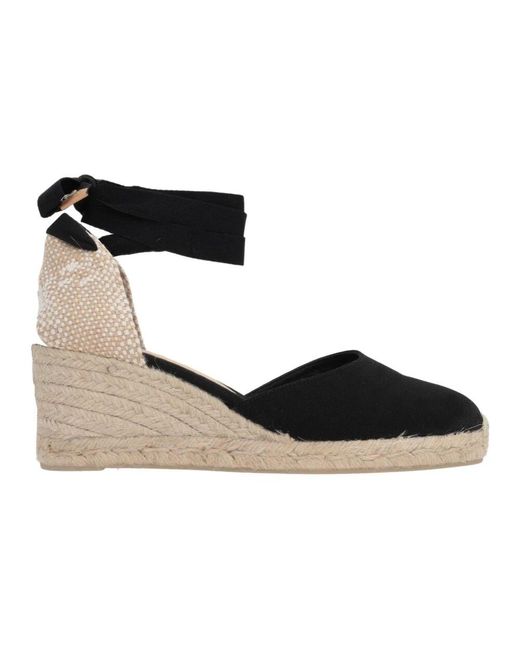 Castaner Black Schwarze canvas-espadrilles mit knöchelbindung