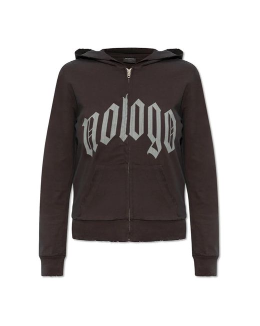 Balenciaga Hoodies & Sweatvesten ,Zwart ,Katoen Ritssluiting Hoodie in het Gray