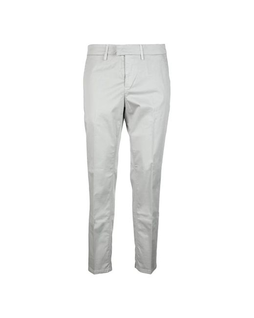 Pantaloni in cotone ed elastan con tasche di Dondup in Gray da Uomo