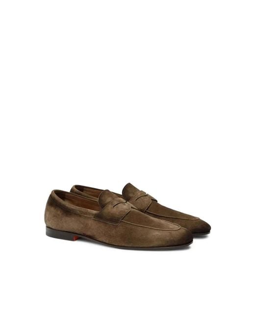 Santoni Brown Loafers for men