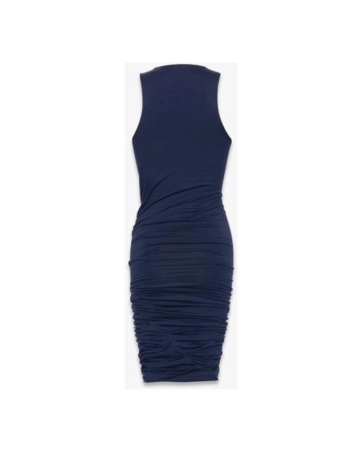 Saint Laurent Blue Blaues kleid mit scoop-ausschnitt