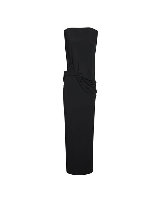 Jacquemus Kleedjes ,Zwart ,Elegante Zwarte Mouwloze Lange Jurk in het Black
