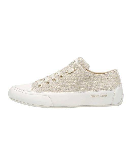 Sneakers in pelle tamponata e tessuto rock fabric di Candice Cooper in White
