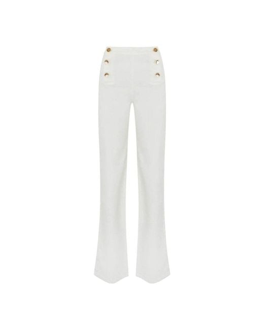 Twinset White Weite Hose Mit Oval T Knöpfen