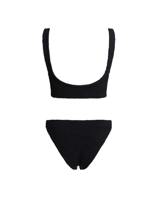 Hunza G Black Schwarzer Bikini Anzug Einfarbig