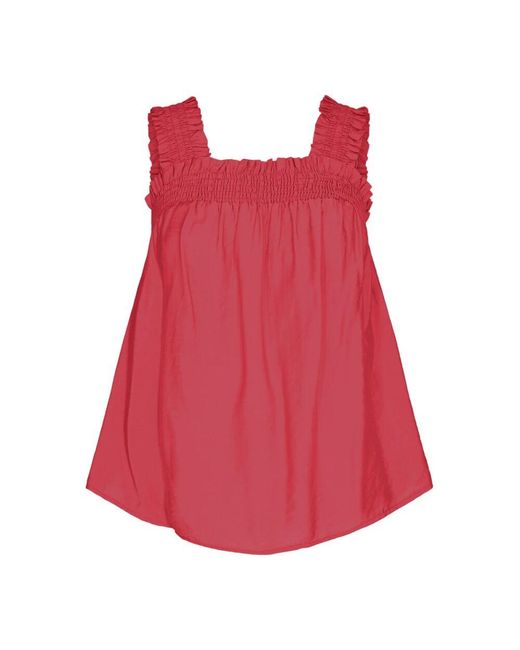 co'couture Red Smock strap top bluse