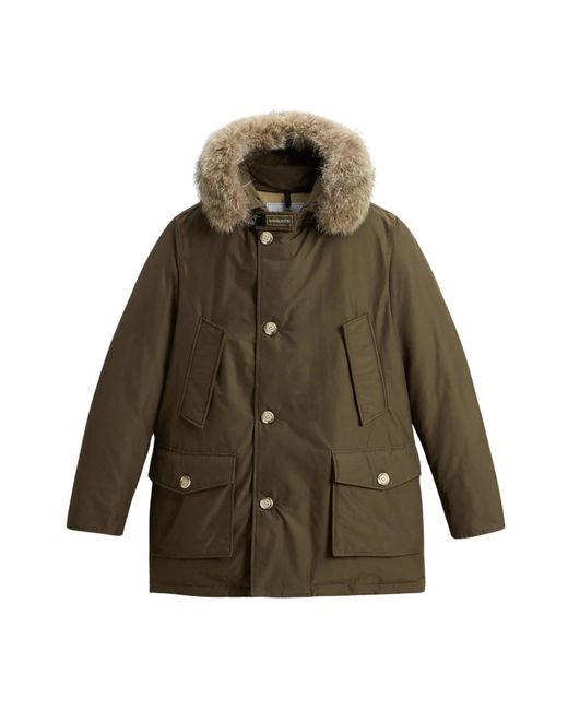 Woolrich Green Winter Jackets for men