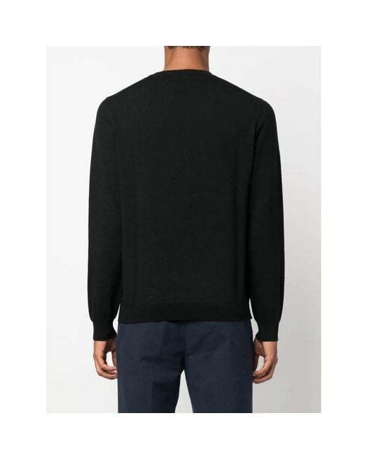 Zanone Black Round-Neck Knitwear for men