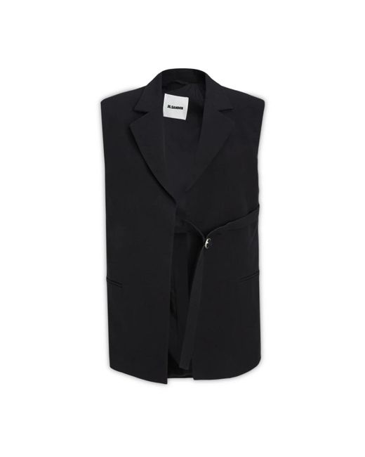 Jil Sander Jassen ,Zwart ,Vests in het Black