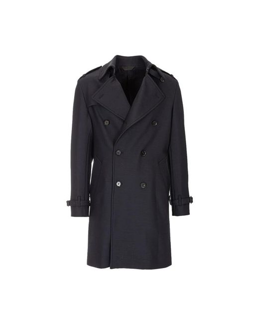Paoloni Blue Trench Coats for men