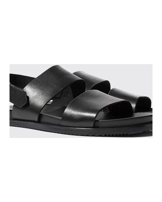 Scarosso Black Flat Sandals for men
