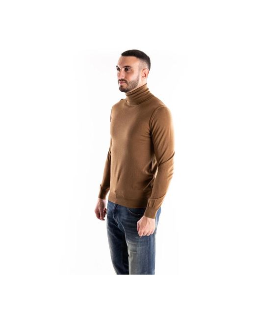 Paolo Pecora Truien & Vesten ,Bruin ,Wol Lupetto Sweater in het Blue voor heren