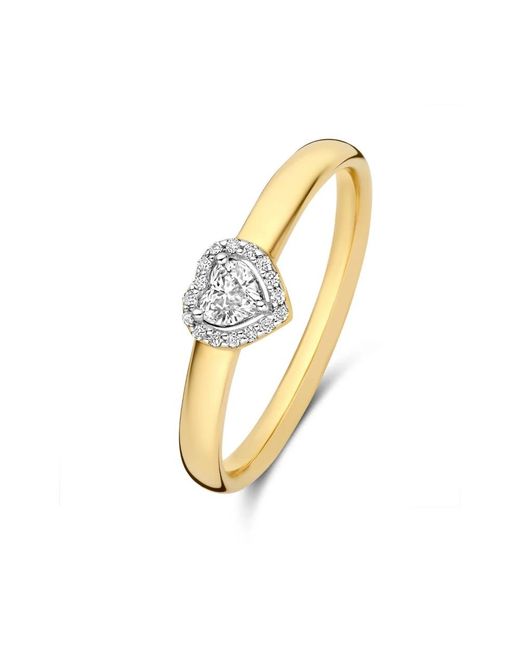 Isabel Bernard Accessoires ,Geel ,De La Paix Amore Ring Met Diamant in het Metallic