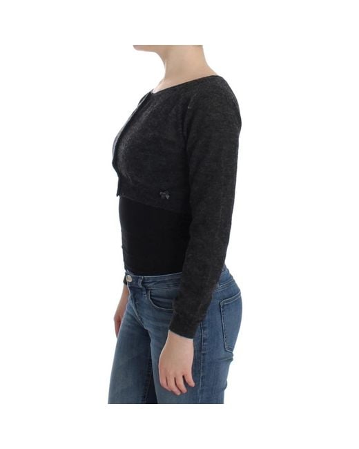 Knit wool cardigan sweater Ermanno Scervino en coloris Black