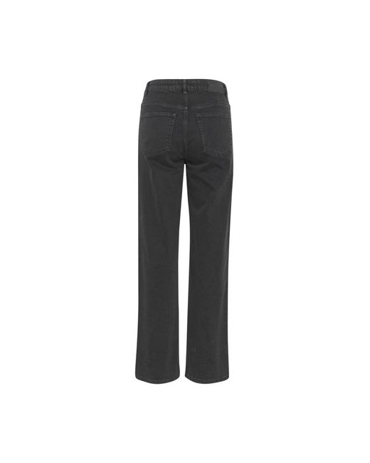 Gestuz Jeans ,Grijs ,Wijde Pijp Antracietgrijze Jeans in het Gray