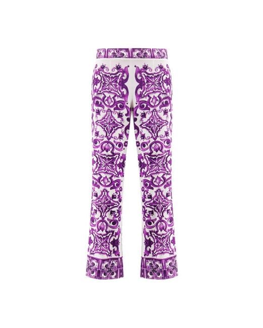 Dolce & Gabbana Straight Trousers in het Purple
