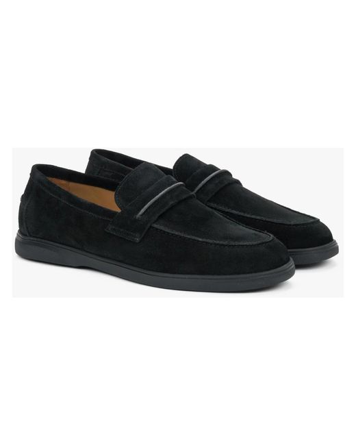 ESTRO Black Loafers for men