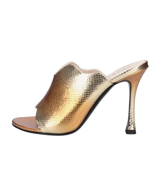 Fabi Natural Heeled Mules